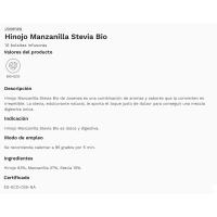 Infusión hinojo manzanilla stevia JOSENEA, caja 20 g