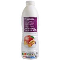 Yogur líquido de melocotón-maracuyá EROSKI, botella 1 litro