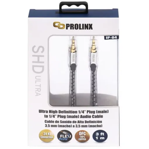 Cable de audio estéreo 2 jack 3.5mm macho IP-04 PROLINX, 1 metro