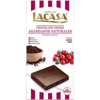 Chocolate negro con arándanos LACASA, tableta 100 g