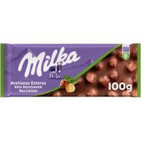 Chocolate con avellanas enteras MILKA, tableta 100 g