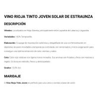 Vino Tinto Joven D.O.C. Rioja SOLAR DE ESTRAUNZA, botella 75 cl