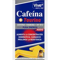 Cafeína + taurina y vitamina B12 VIVE+, caja 30 cápsulas