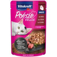 Alimento c/ trozos de corazón para gato VITAKRAFT P., sobre 85 g