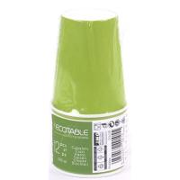 Vaso compostable de cartón verde, 200 ml ECOTABLE, pack 12 uds