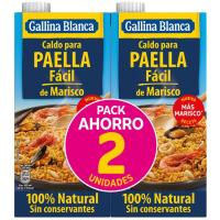 Caldo de marisco GALLINA BLANCA PAELLA FÁCIL,  pack 2x1 litro