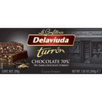 Turrón de chocolate intenso 70% DELAVIUDA, tableta 200 g