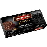 Turrón de chocolate intenso 70% DELAVIUDA, tableta 200 g