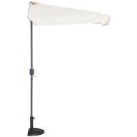 Sombrilla de pared-balcón, aluminio y poliéster, 8 varillas, 230x130 cm, sin base, 1 ud