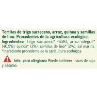 Tortitas de trigo sarraceno-quinoa-lino EROSKI BIO paquete 130 g