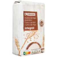 Harina de trigo integral EROSKI, paquete 1 kg