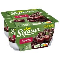 Postre de soja con cereza SOJASUN, pack 4x100 g