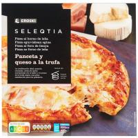 Pizza de panceta-queso a la trufa Eroski SELEQTIA, caja 420 g