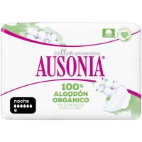Compresa cotton 100% algodón noche c/alas AUSONIA, paquete 8 uds