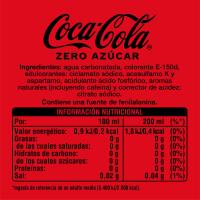 Refresco de cola COCA COLA Zero, pack 6x20 cl