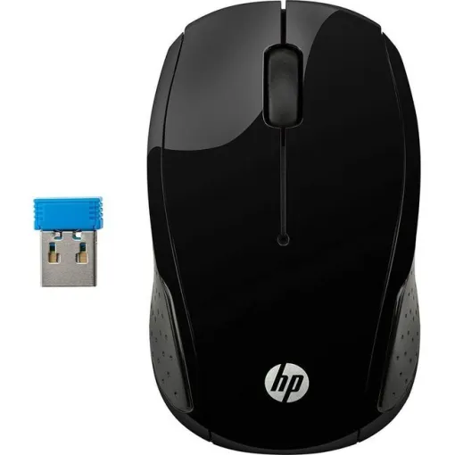 Ratón óptico inalámbrico negro 1300 DPI, 220 HP
