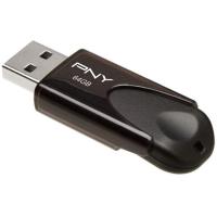 PNY Attache 4 Pendrive beltza, USB 2.0, 64 GB