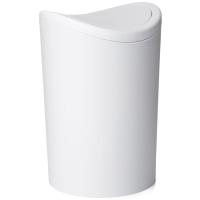 Cubo de baño blanco con tapa basculante, 6 litros Standar TATAY, 19x19x28 cm