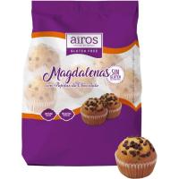 Magdalenas con pepitas de chocolate AIROS, 6 uds., paquete 210 g
