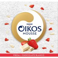 Mousse de fresa-chocolate blanco OIKOS, pack 4x55 g