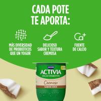 Activia cremoso sabor coco ACTIVIA, pack 4x115 g