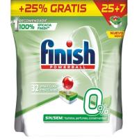 FINISH baxera detergente ekologikoa % 0, poltsa 25+7 dosi