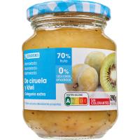Mermelada ciruela-kiwi 0% azúcares añadidos EROSKI, frasco 290 g