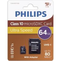 PHILIPS 10. motako micro SDXC memoria txartela, 64 GB