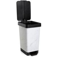 Cubo de basura con pedal Smart Marble, capacidad de 25 litros TATAY, 26x36x47 cm