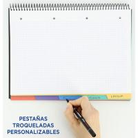 Cuaderno de espiral European A4, cuadrícula 5x5, microperforado, pestañas troqueladas, tapa extradura ¿Cuál te llegará? 400135621 OXFORD, 100 hojas