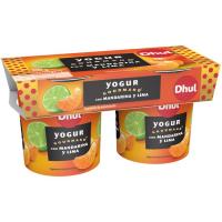 Yogur con mandarina y lima GOURMAND, pack 2x150 g