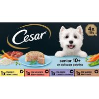 Alimento multipack para perro senior CESAR, pack 4x150 g