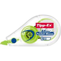 Cinta correctora, 5 mm x 6 metros, Tipp-Ex mini Pocket Mouse BIC, pack 2+1 uds