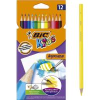 Lápices de colores acuarelables efecto pintura Kids Aquacouleur BIC, pack 12 uds