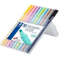 Marcador fluorescente delgado 1-4 mm, multicolor pastel STAEDTLER, Pack 10 uds