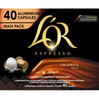 L 'OR Kolonbiako kafea, kutxa 40 monodosi