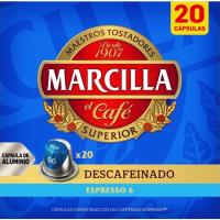 MARCILLA decaffeinato kafea, bateragarria Nespressorekin, kutxa 20 ale