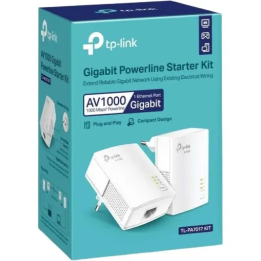 Adaptador Powerline Kit con enchufe AV1000 TL-PA7017 TP-LINK