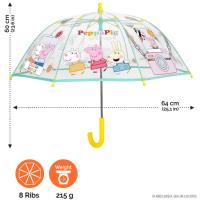 Paraguas infantil 42/8 automático POE transpar. Peppa Pig. Varillas fibra vidrio