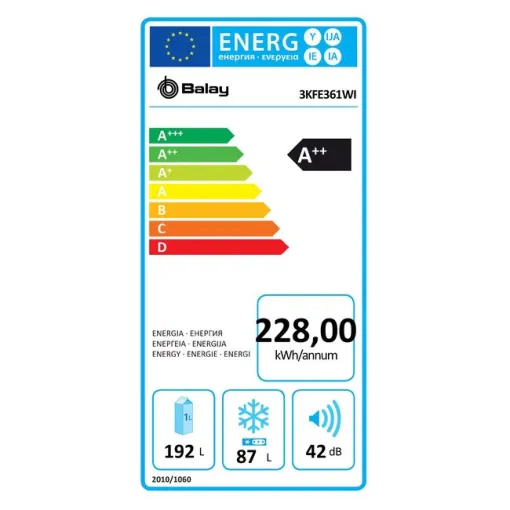 Frigorífico combi 3KFE361WI BALAY