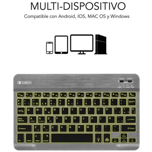 Teclado Bluetooth Smart Para Tablet O Ipad  GrisNegro