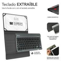 Funda tablet 10,1" gris con teclado, Keytab Pro Bluetooth SUBBLIM