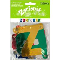 Cartel articulado letras de colores ZORIONAK, 1 ud