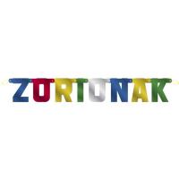 Cartel articulado letras de colores ZORIONAK, 1 ud