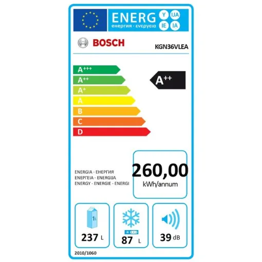 Frigorífico combi inox KGN36VLEA BOSCH
