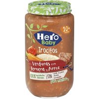 Potito con trocitos de verdura-ternera-arroz HERO, tarro 235 g