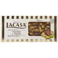 Turrón de chocolate con pistacho LACASA, caja 225 g