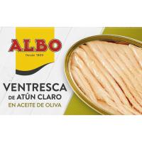 Ventresca de atún claro en aceite de oliva ALBO, lata 112 g