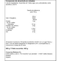 Alcachofa en mitades I.G.P. LA TUDELANA, frasco 400 g