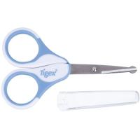 Tijeras con estuche y punta redondeada para las uñas delicadas del bebe,azul TIGEX